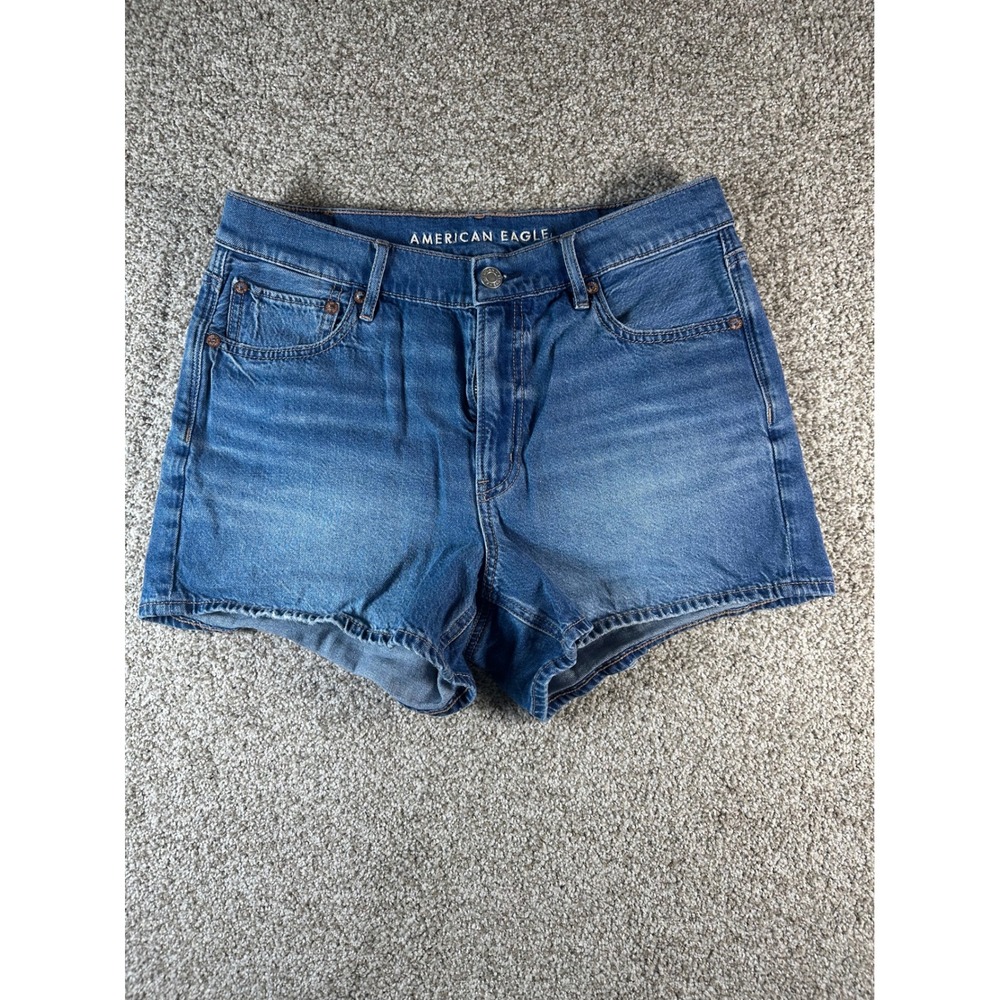 American Eagle Relaxed Short Womens 6 Blue Denim High Waisted Medium Wash